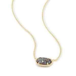 KENDRA SCOTT Elisa Multi Color Drusy Necklace Gold